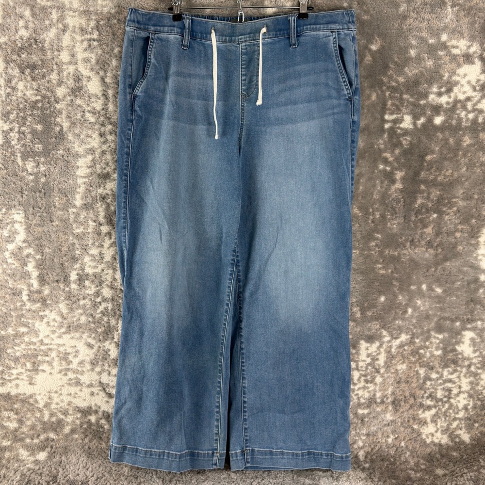 Torrid Plus Size 2R Wide Leg Drawstring Denim Jeans Blue Full Length Women
